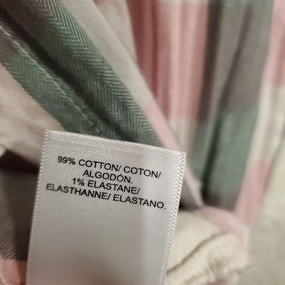 Lucky Brand Top Womens Sz S Pink Plaid Flannel Button Up Long Sleeve Soft Cotton - Picture 6 of 16